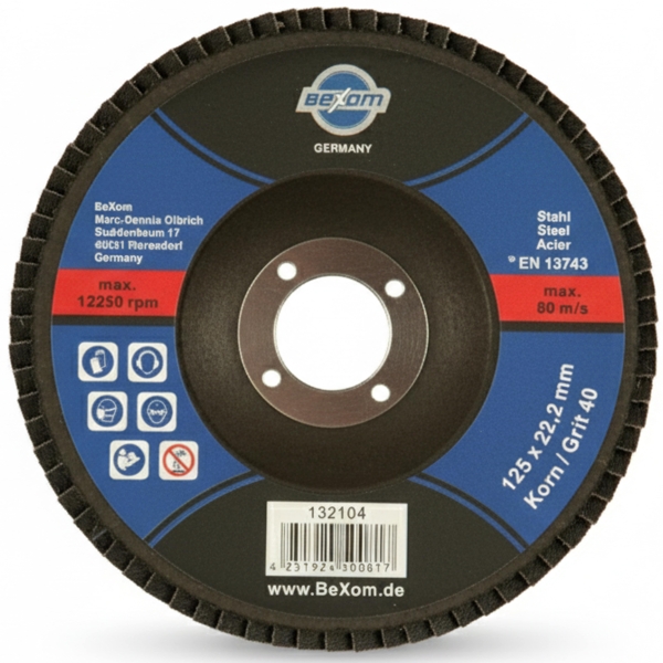 Fächerscheiben 125mm für Metall und Stahl Körnung 40